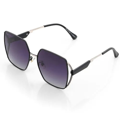 D-DIVA Gradient Purple Large Full Rim Square Sunglasses for Women  [Polarized]