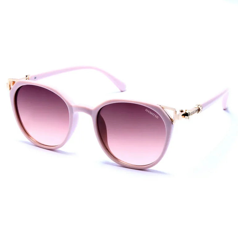 Vortex Rosy Brown Small Full Rim Round Sunglasses for Women [UV-protected]