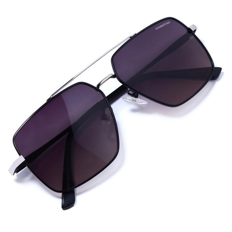 Kynra Gradient pink Brown Large Full Rim Aviator Sunglasses for Men & Women — Hashtag Eyewears