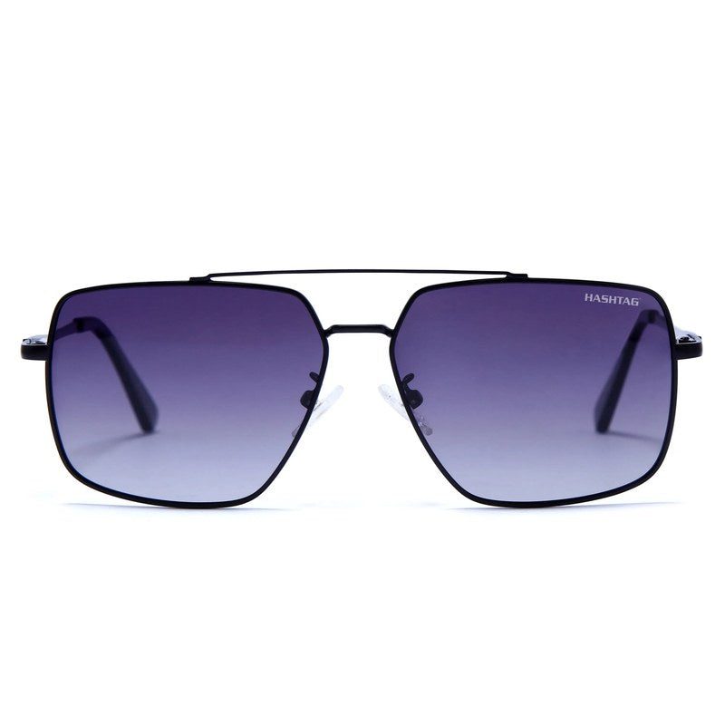 Kynra Black Large Full Rim Aviator Sunglasses for Men & Women — Hashtag Eyewears