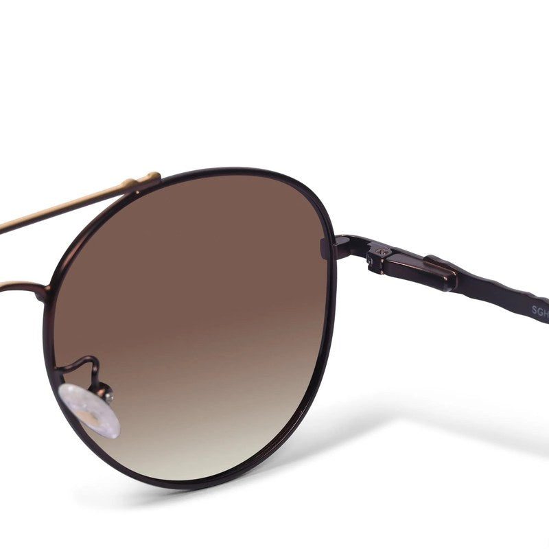 Valtor Gradient Brown Small Full Rim Aviator Sunglasses for Men & Women — Hashtag Eyewears