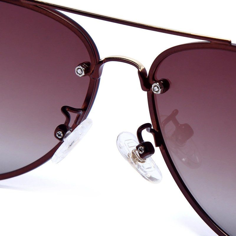 Nuvia Golden & Brown Medium Full Rim Aviator Sunglasses for Men & Women — Hashtag Eyewears