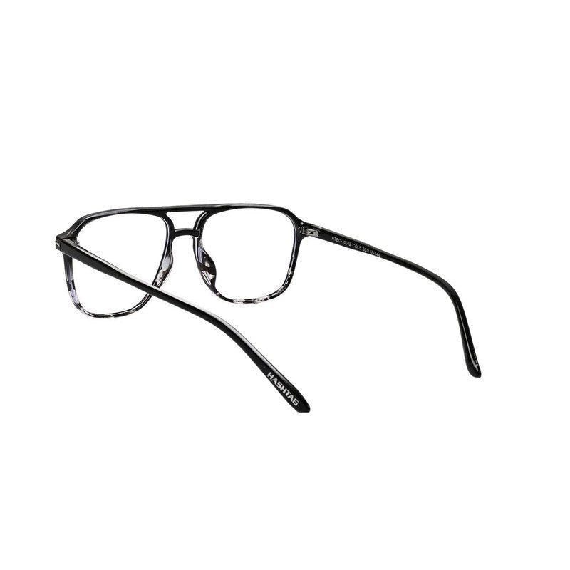 Aegira Black Texture Small Full Rim Square Computer Glasses for Men & Women — Hashtag Eyewears
