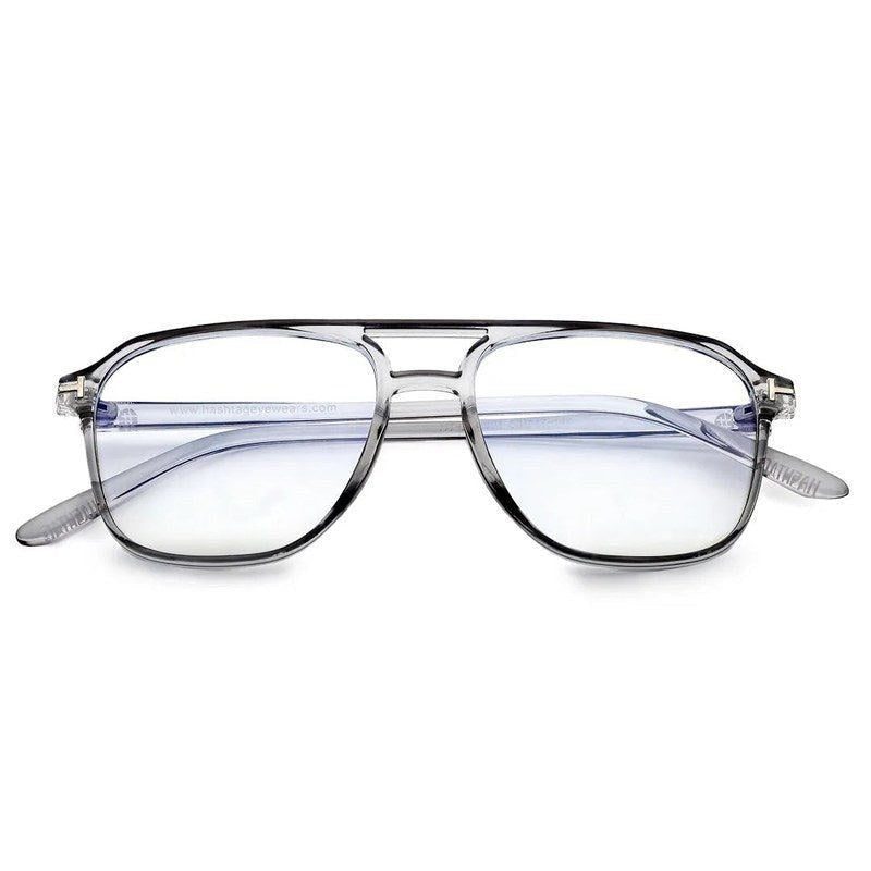 Aegira Grey Small Full Rim Square Computer Glasses for Men & Women — Hashtag Eyewears