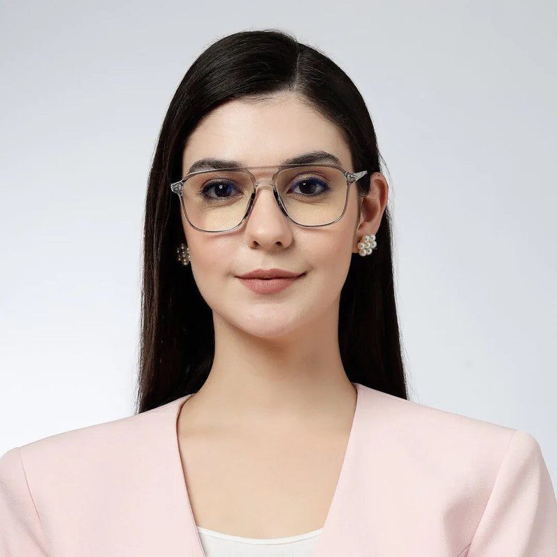 Aegira Grey Small Full Rim Square Computer Glasses for Men & Women — Hashtag Eyewears