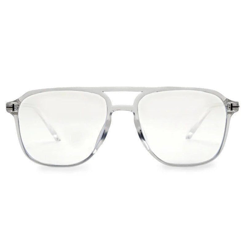 Aegira Transparent Small Full Rim Square Computer Glasses for Men & Women — Hashtag Eyewears