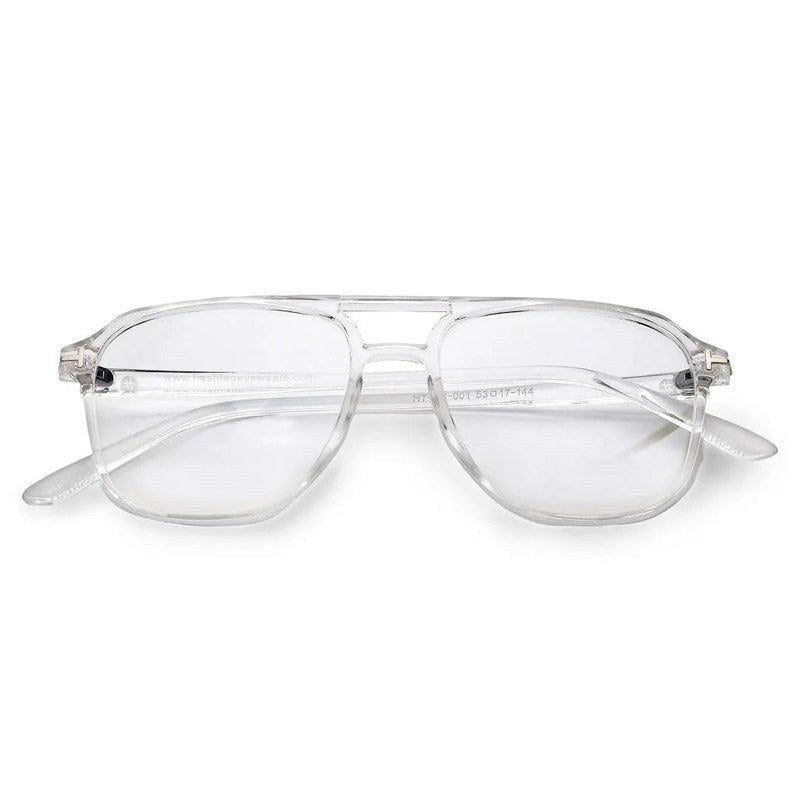 Aegira Transparent Small Full Rim Square Computer Glasses for Men & Women — Hashtag Eyewears