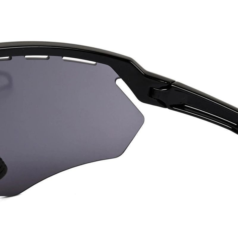 Aero Black Extra-Large Full Rim Shield Sports Sunglasses for Men & Women — Hashtag Eyewears