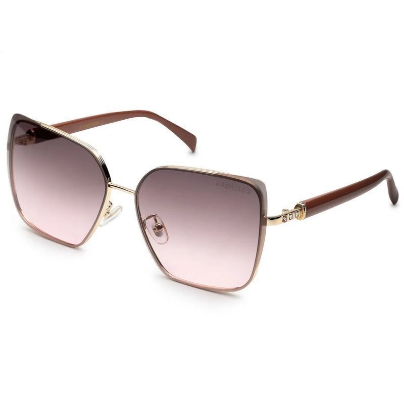 Aethera Brown Oversized Full Rim Rectangle Sunglasses for Women — Hashtag Eyewears