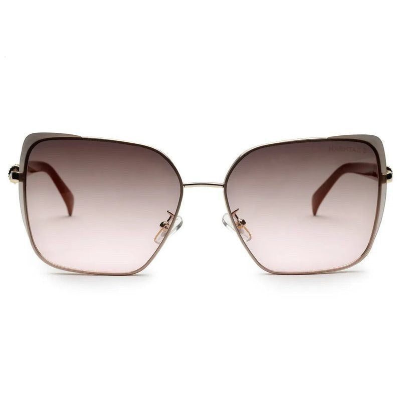 Aethera Brown Oversized Full Rim Rectangle Sunglasses for Women — Hashtag Eyewears