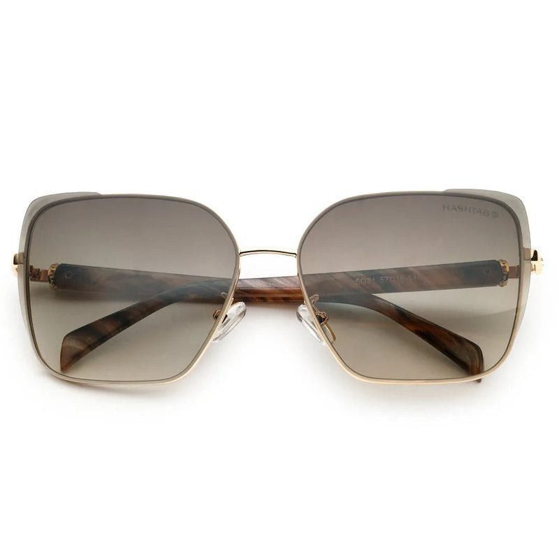 Aethera Gradient Brown Oversized Full Rim Rectangle Sunglasses for Women — Hashtag Eyewears
