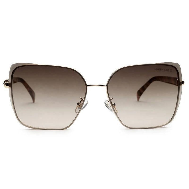 Aethera Gradient Brown Oversized Full Rim Rectangle Sunglasses for Women — Hashtag Eyewears