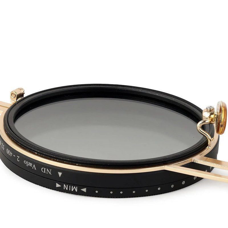 APERTURE Golden & Black Large Full Rim Round Sunglasses for Men & Women — Hashtag Eyewears
