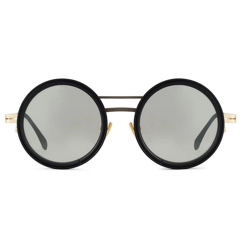 APERTURE Golden & Black Large Full Rim Round Sunglasses for Men & Women — Hashtag Eyewears