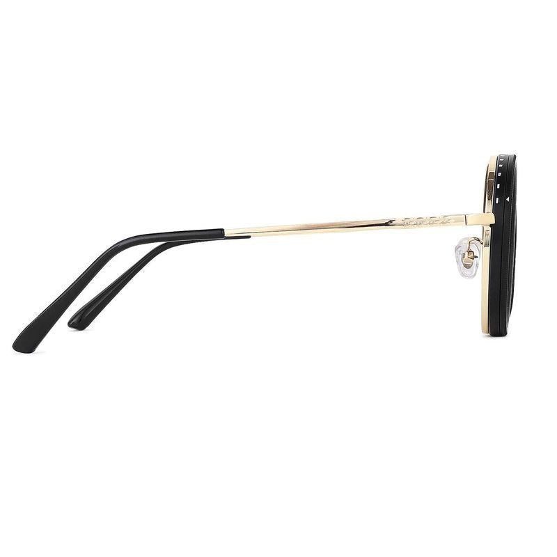 APERTURE SB Golden & Black Large Full Rim Round Sunglasses for Men & Women — Hashtag Eyewears