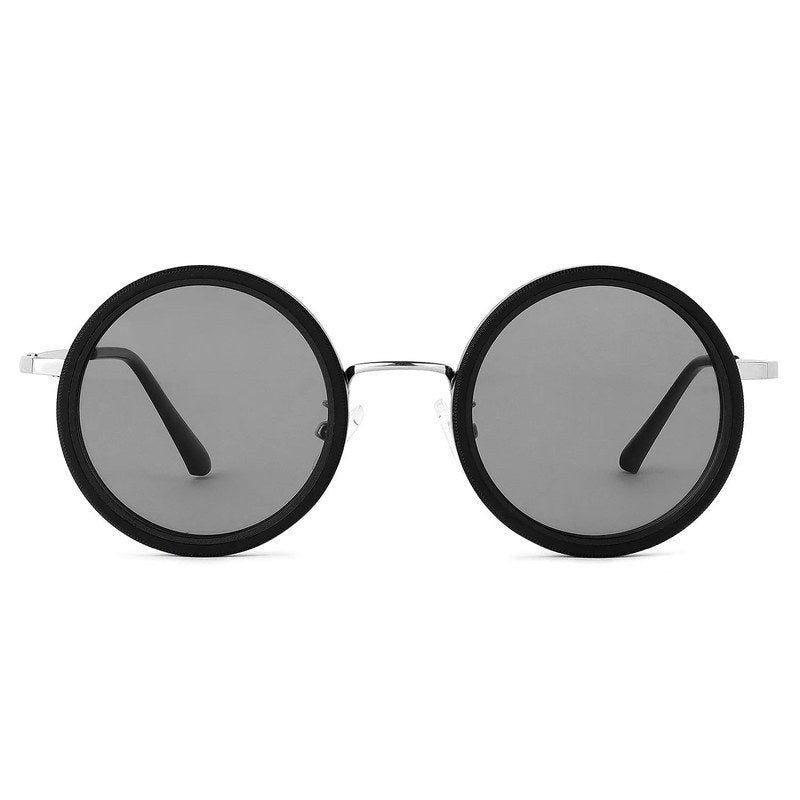 APERTURE SB Silver & Black Large Full Rim Round Sunglasses for Men & Women — Hashtag Eyewears