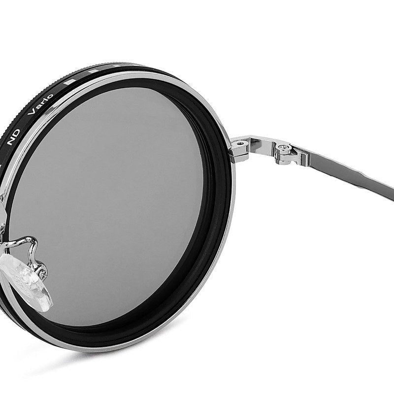APERTURE SB Silver & Black Large Full Rim Round Sunglasses for Men & Women — Hashtag Eyewears