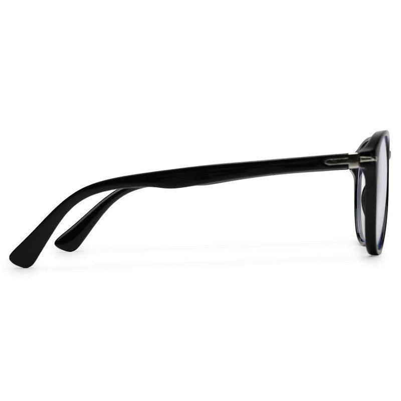 Arcane Black Small Full Rim Aviator with Lock Side Hinges Computer Glasses for Men & Women — Hashtag Eyewears