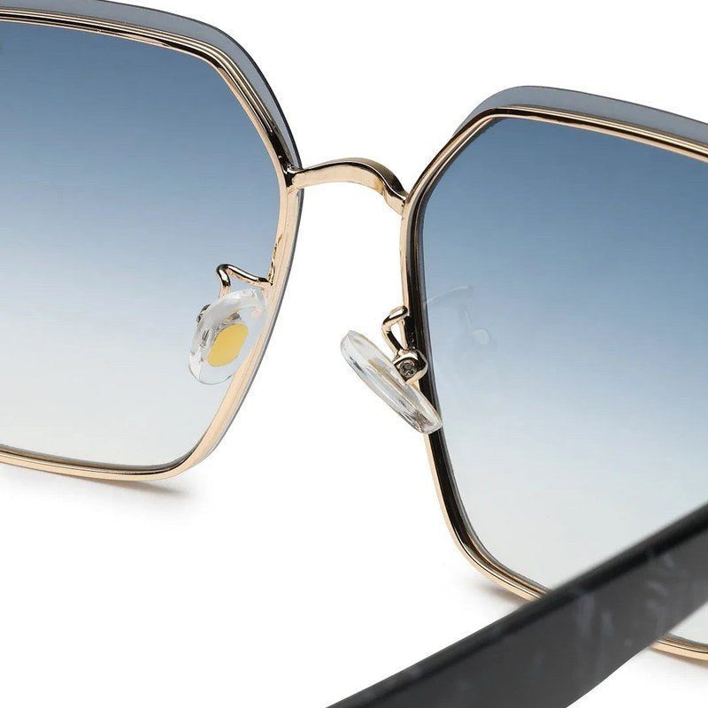 Arion Gradient Grey Oversized Full Rim Hexagonal Sunglasses for Women — Hashtag Eyewears