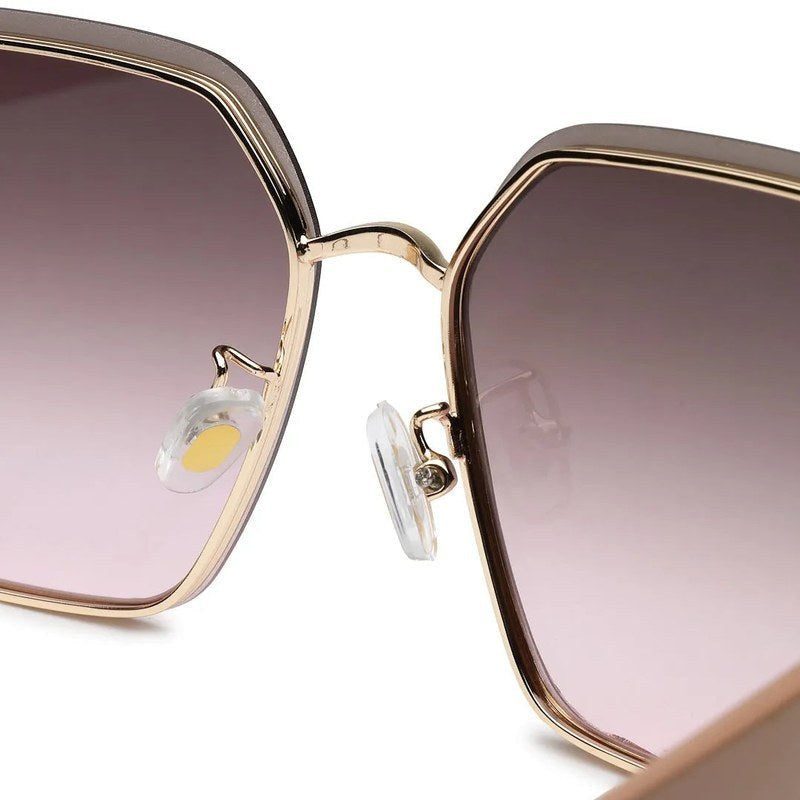 Arion Gradient Grey & Pink Oversized Full Rim Hexagonal Sunglasses for Women — Hashtag Eyewears