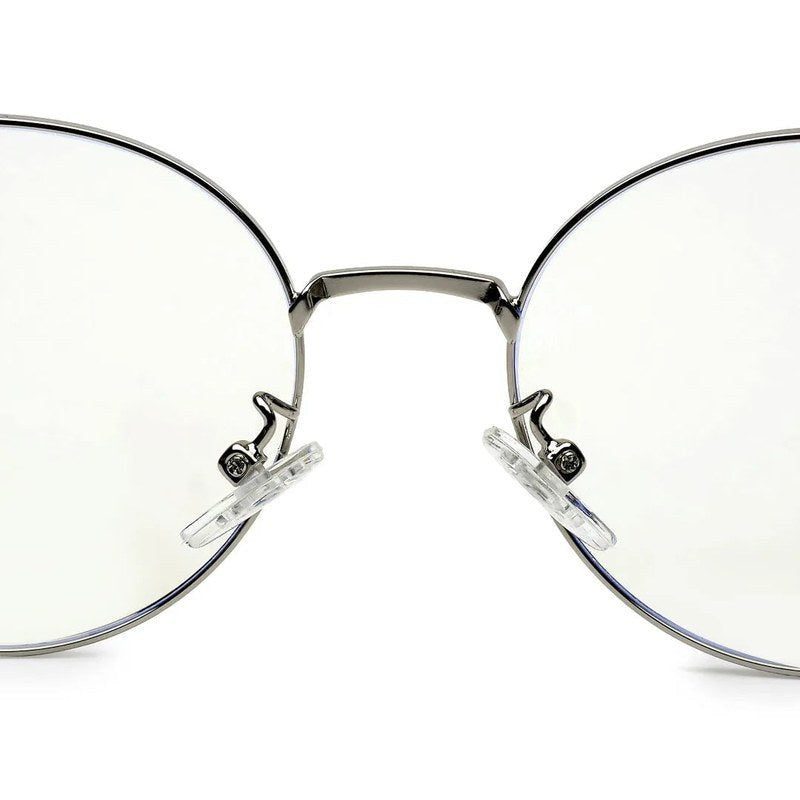 Astrid Silver & Purple Medium Full Rim Oval Computer Glasses for Men & Women — Hashtag Eyewears