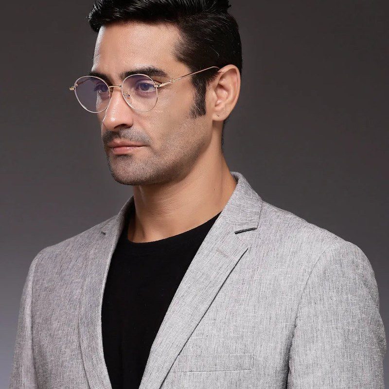 Astrid Silver & Purple Medium Full Rim Oval Computer Glasses for Men & Women — Hashtag Eyewears