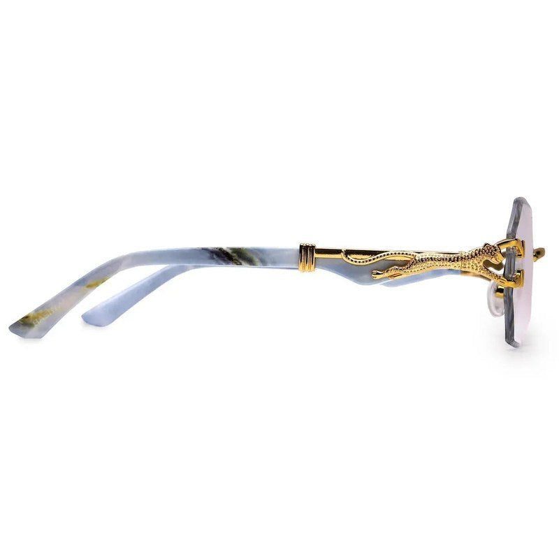 Astrolis Golden Medium Rim Less Hexagonal Eyeglasses for Men — Hashtag Eyewears
