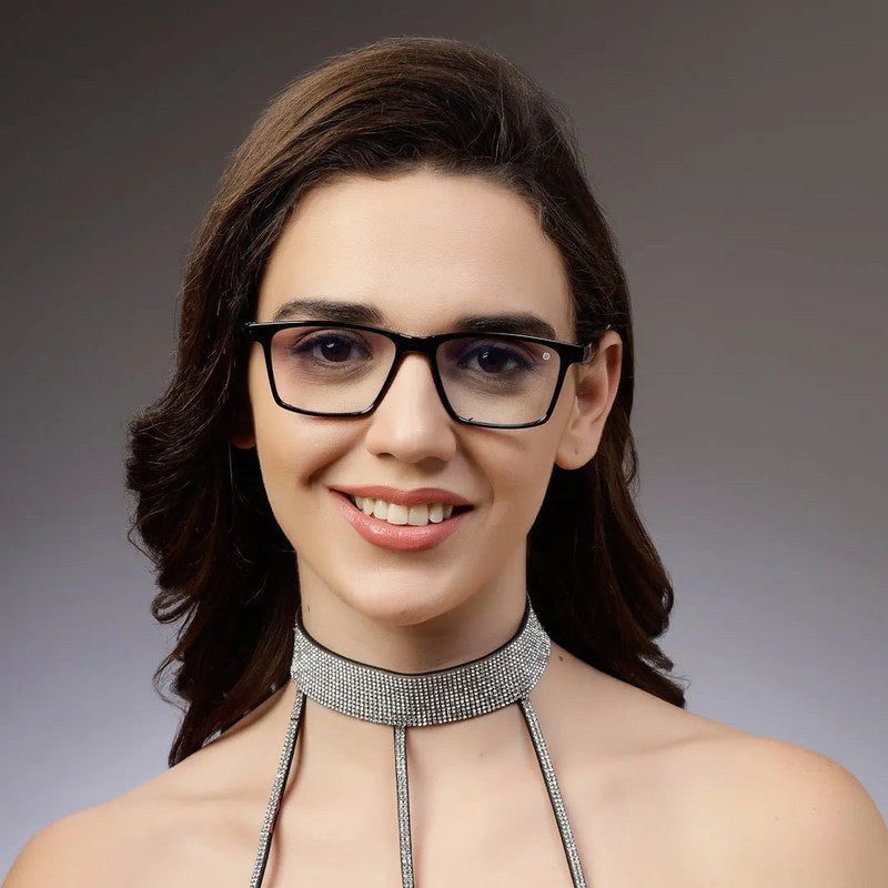 Aurora Black Medium Full Rim Rectangle Computer Glasses for Men & Women — Hashtag Eyewears