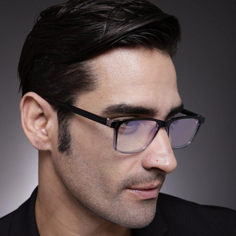 Aurora Gradient Black Medium Full Rim Rectangle Computer Glasses for Men & Women — Hashtag Eyewears