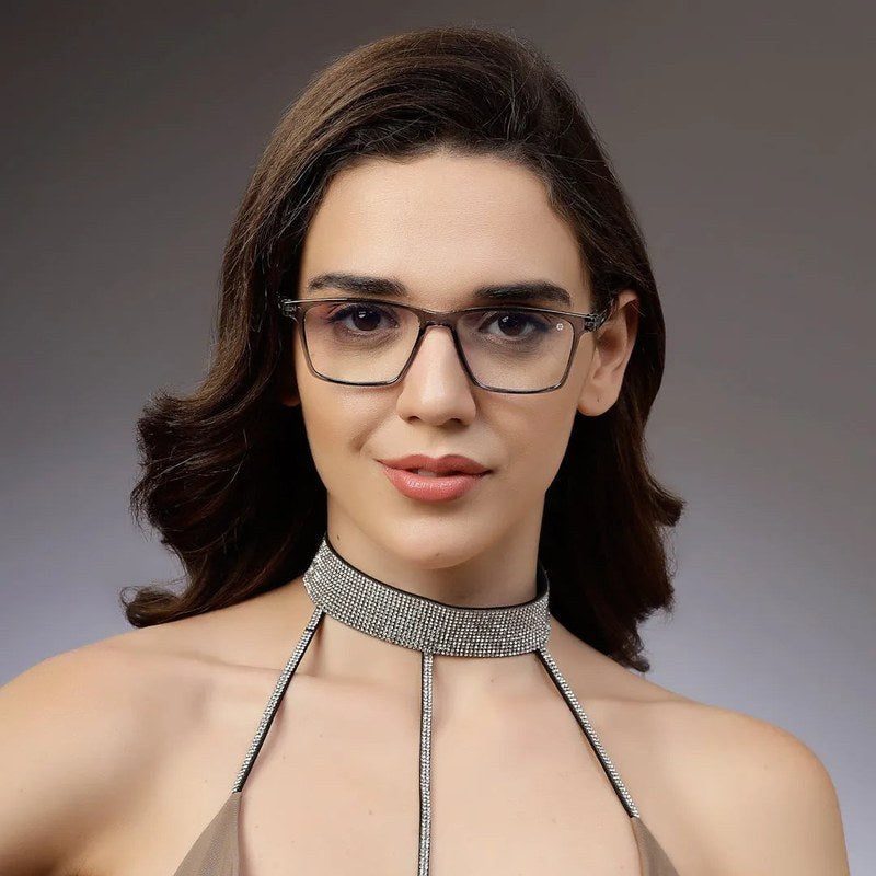 Aurora Smoke Medium Full Rim Rectangle Computer Glasses for Men & Women — Hashtag Eyewears