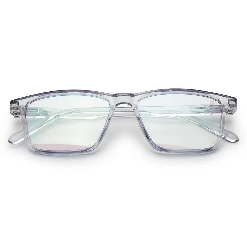 Aurora Transparent Medium Full Rim Rectangle Computer Glasses for Men & Women — Hashtag Eyewears