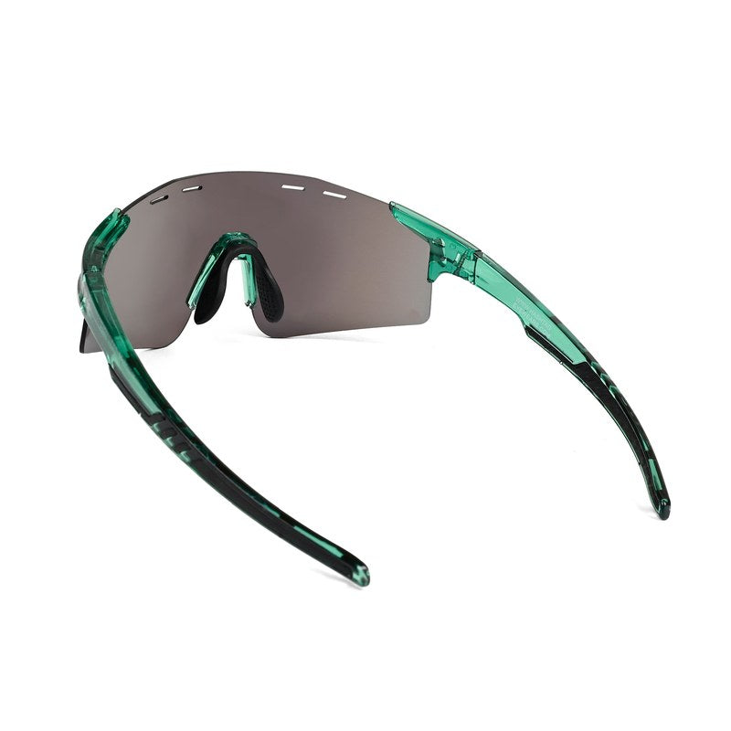 Auryon Green Large Rim Less Shield Sports Sunglasses for Men & Women — Hashtag Eyewears