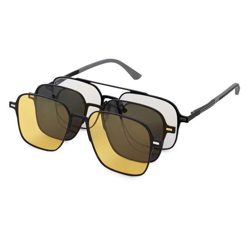 Avelora Black Large Full Rim Rectangle Clip-on for Men & Women — Hashtag Eyewears