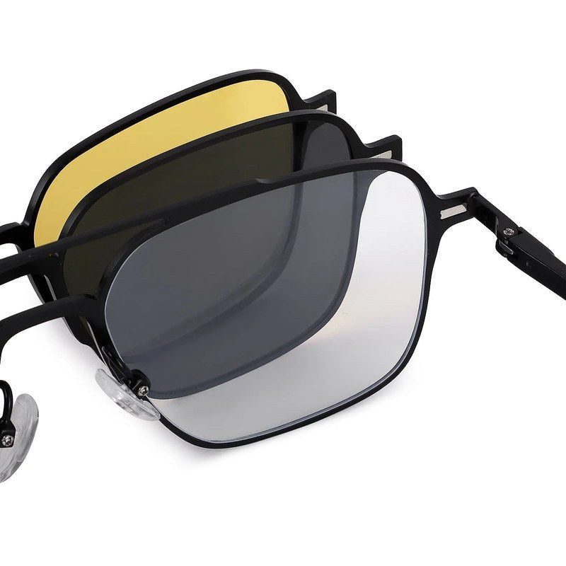 Avelora Black Large Full Rim Rectangle Clip-on for Men & Women — Hashtag Eyewears