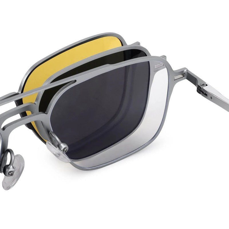 Avelora Silver Large Full Rim Rectangle Clip-on for Men & Women — Hashtag Eyewears