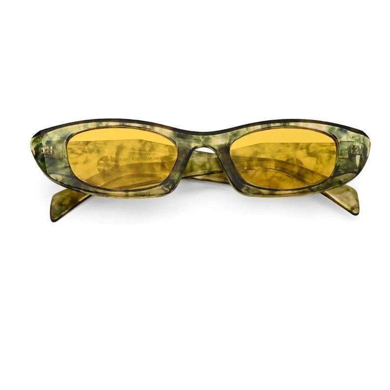 Avita Yellow Large Full Rim Cateye Sunglasses for Women — Hashtag Eyewears