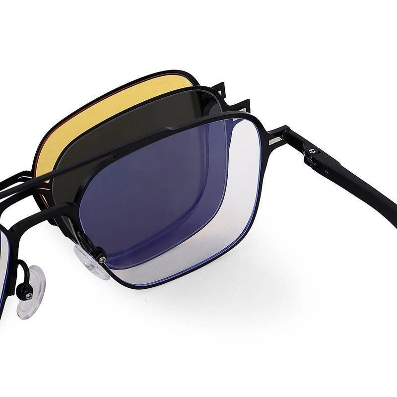 Baelora Black Large Full Rim Rectangle Clip-on for Men & Women — Hashtag Eyewears