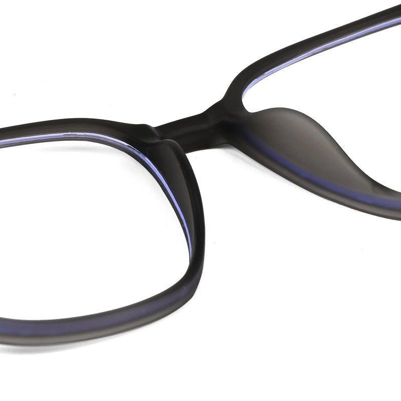 Blokz Black Medium Full Rim RECTANGLE Computer Glasses for Men & Women — Hashtag Eyewears