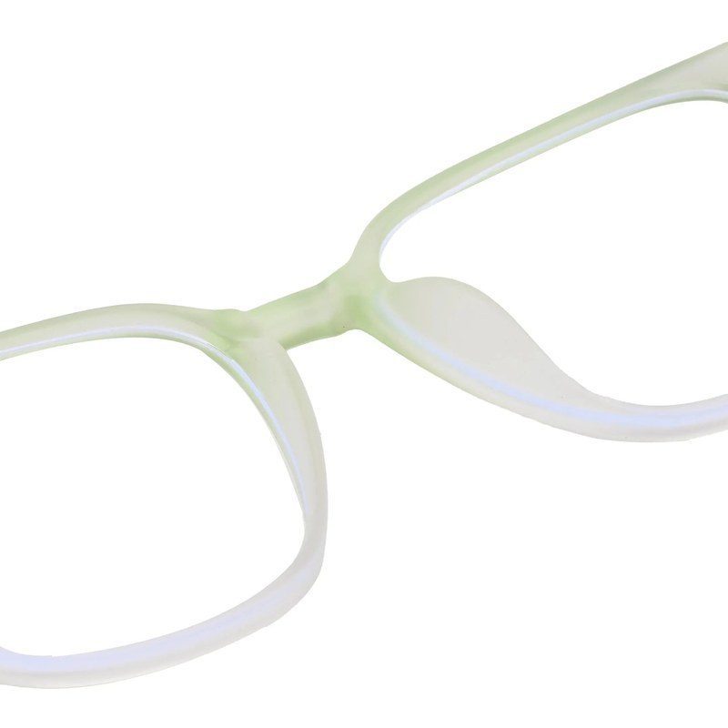 Blokz Transparent Light Green Medium Full Rim RECTANGLE Computer Glasses for Men & Women — Hashtag Eyewears