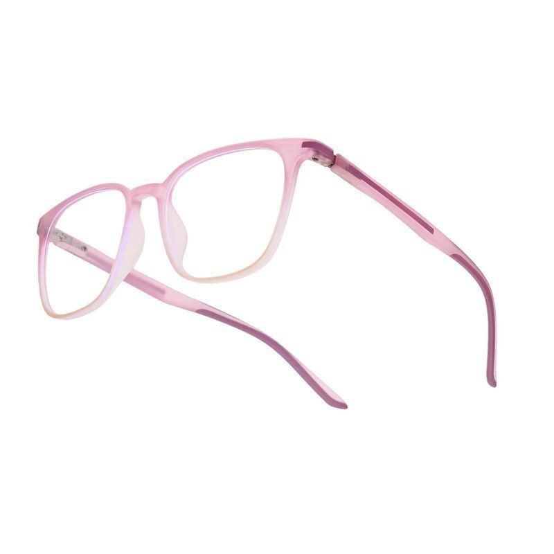 Blokz Transparent Light Pink Medium Full Rim RECTANGLE Computer Glasses for Men & Women — Hashtag Eyewears