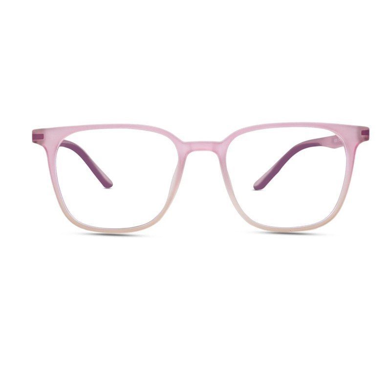 Blokz Transparent Light Pink Medium Full Rim RECTANGLE Computer Glasses for Men & Women — Hashtag Eyewears