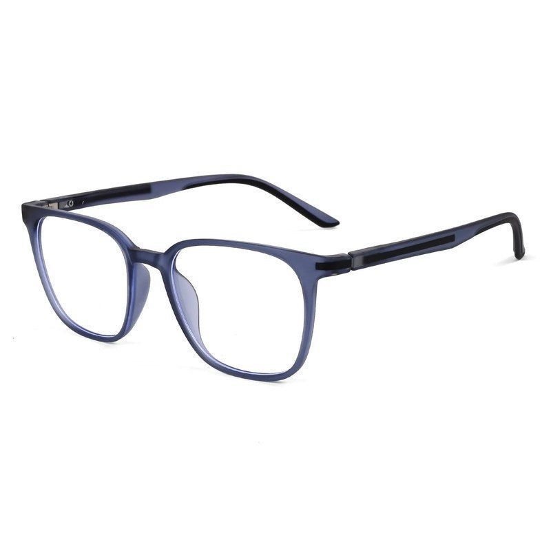 Blokz Transparent Navy Blue Medium Full Rim RECTANGLE Computer Glasses for Men & Women — Hashtag Eyewears