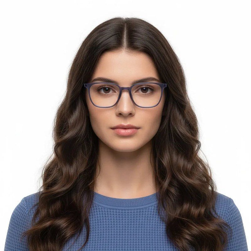 Blokz Transparent Navy Blue Medium Full Rim RECTANGLE Computer Glasses for Men & Women — Hashtag Eyewears