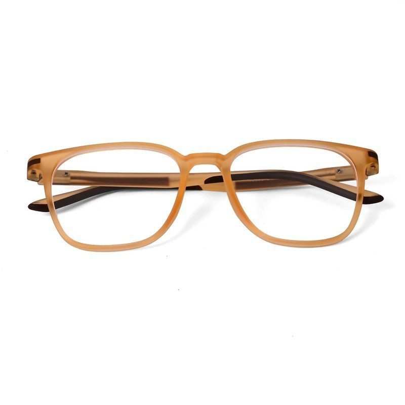 Blokz Transparent Orange Medium Full Rim RECTANGLE Computer Glasses for Men & Women — Hashtag Eyewears