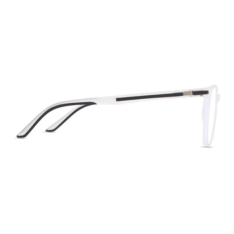 Blokz Transparent White Medium Full Rim RECTANGLE Computer Glasses for Men & Women — Hashtag Eyewears