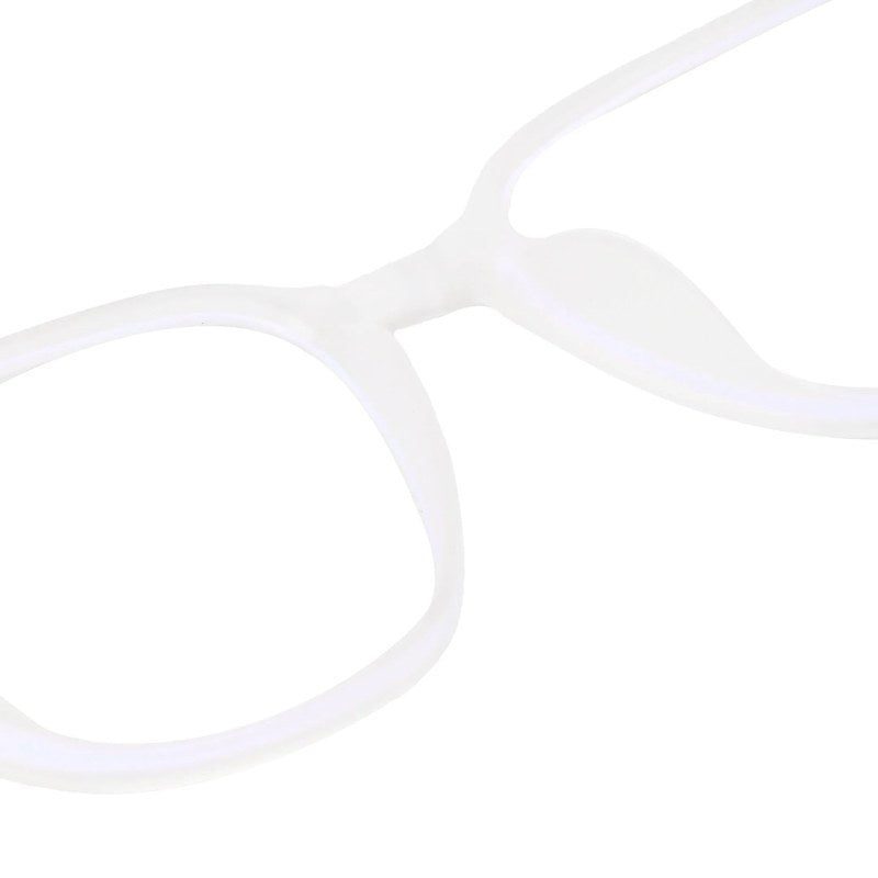 Blokz Transparent White Medium Full Rim RECTANGLE Computer Glasses for Men & Women — Hashtag Eyewears
