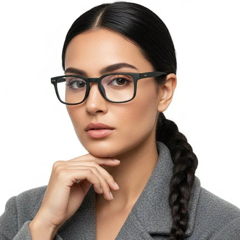 BluArmor Green Medium Full Rim SQUARE Computer Glasses for Men & Women — Hashtag Eyewears