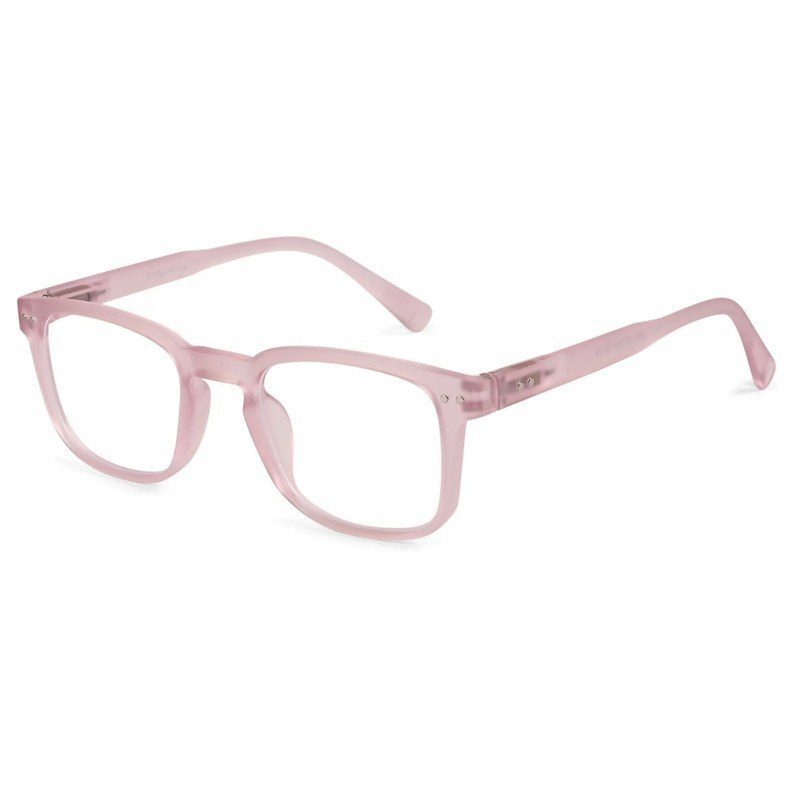 BluArmor Transparent Baby Pink Medium Full Rim SQUARE Computer Glasses for Men & Women — Hashtag Eyewears