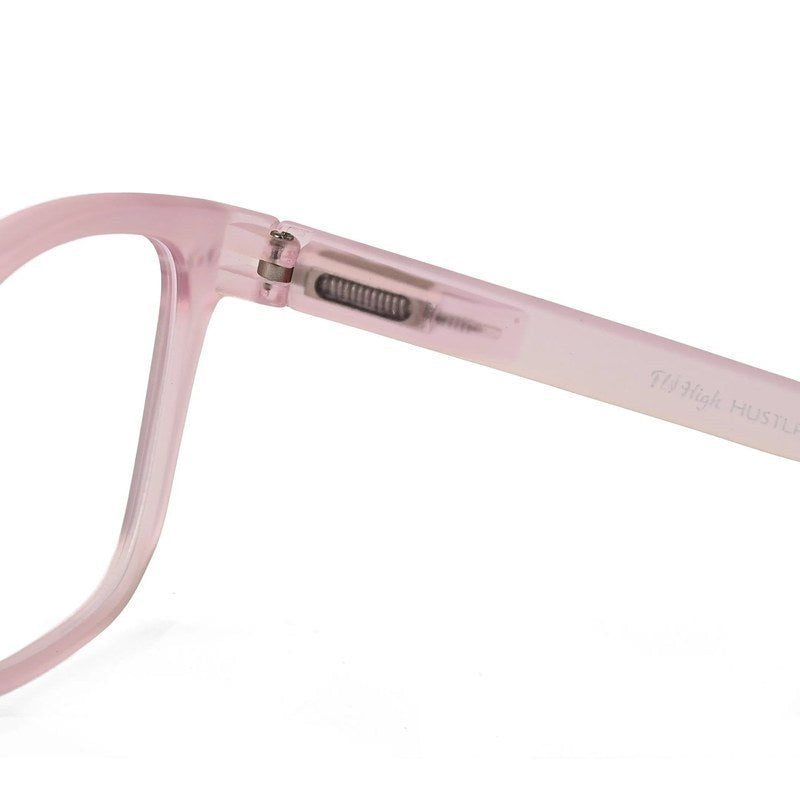 BluArmor Transparent Baby Pink Medium Full Rim SQUARE Computer Glasses for Men & Women — Hashtag Eyewears