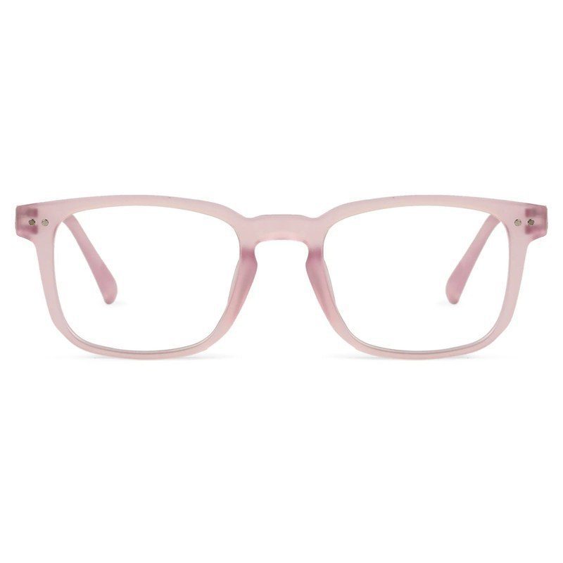 BluArmor Transparent Baby Pink Medium Full Rim SQUARE Computer Glasses for Men & Women — Hashtag Eyewears